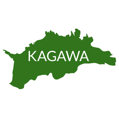 香川県イラストマップ県名英語（緑）