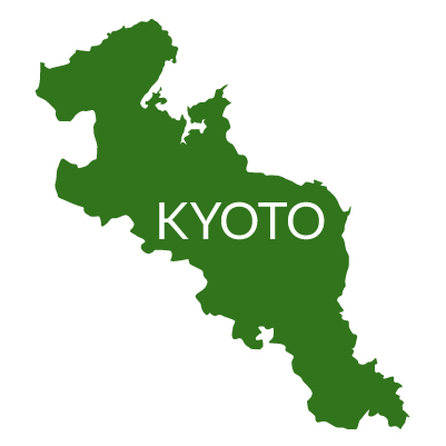 京都府イラストマップ県名英語（緑）