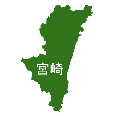 宮崎県イラストマップ漢字（緑）
