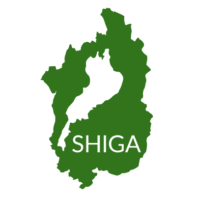 滋賀県イラストマップ県名英語（緑）