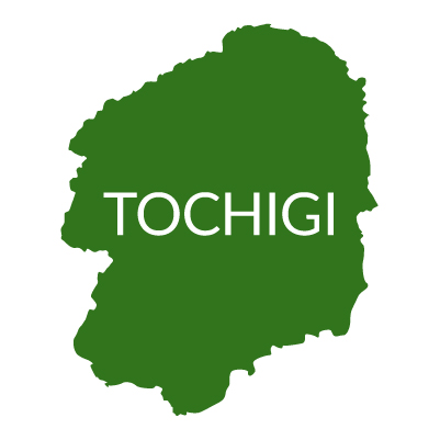 栃木県イラストマップ県名英語（緑）