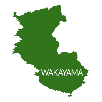 和歌山県イラストマップ県名英語（緑）