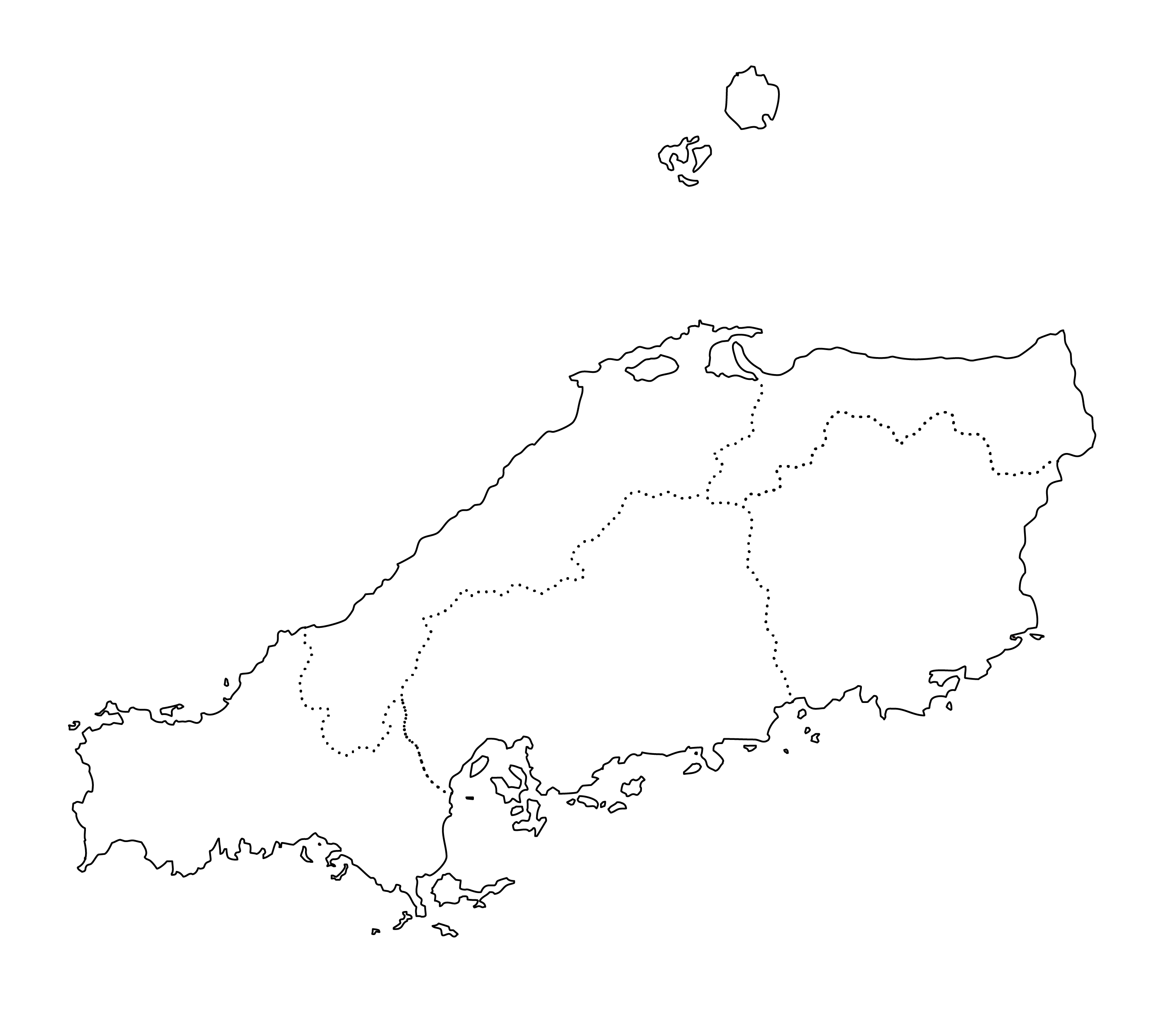 白地図・中国・都道府県名なし