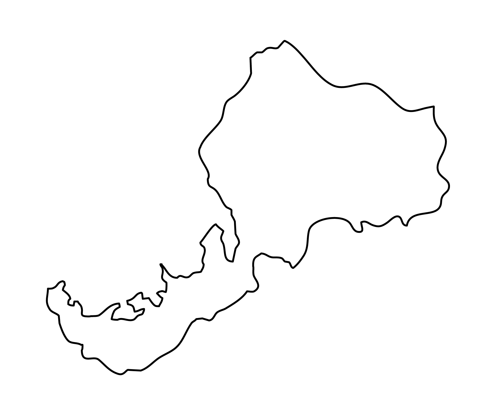 白地図・福井県・無地