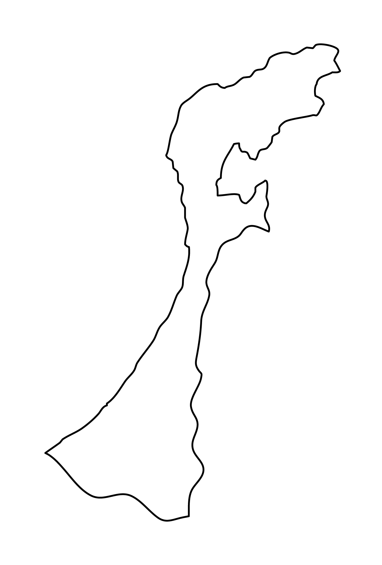 石川県の白地図イラスト無料素材集 県庁所在地 市町村名あり