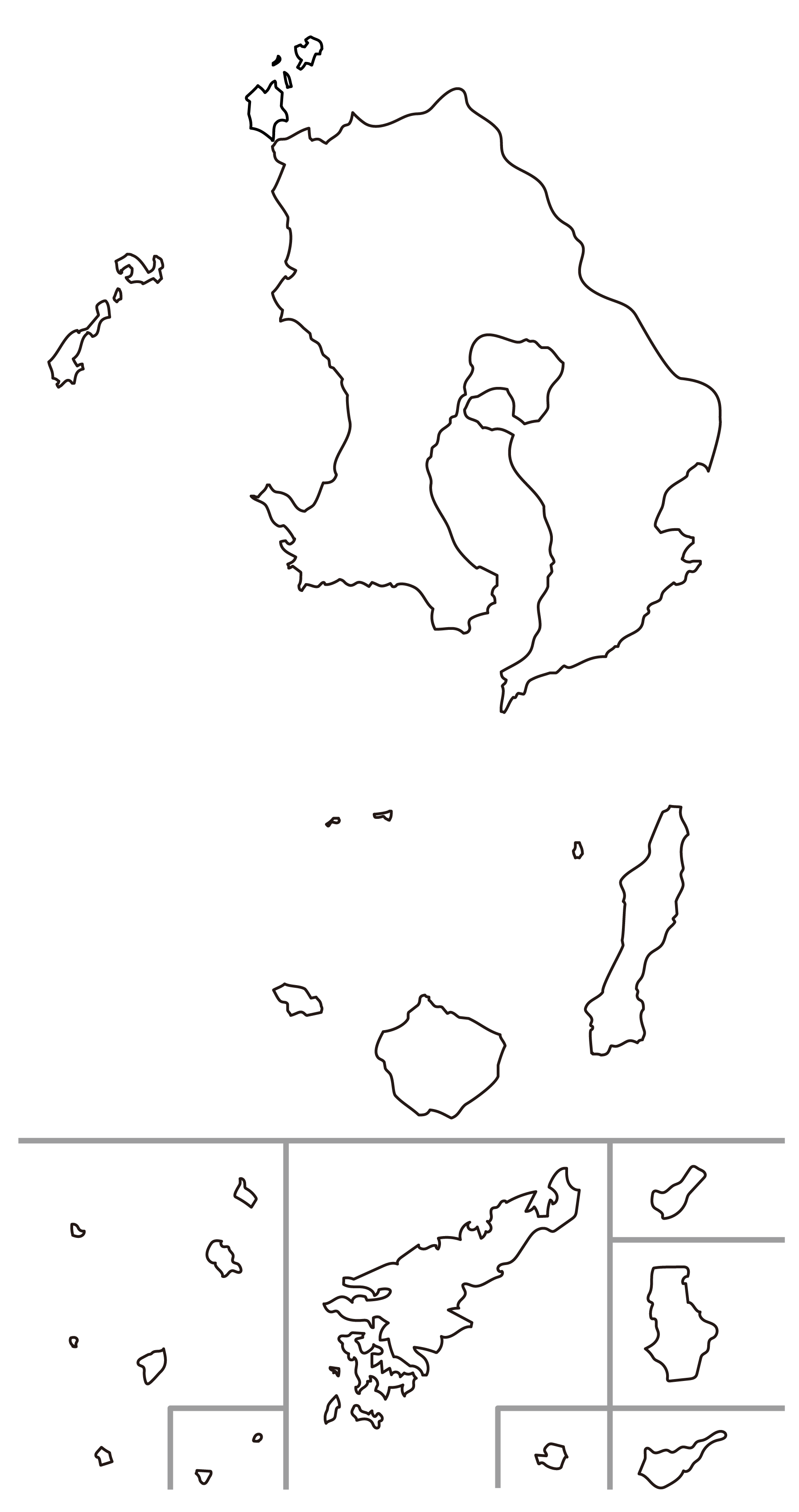 白地図・鹿児島県・無地