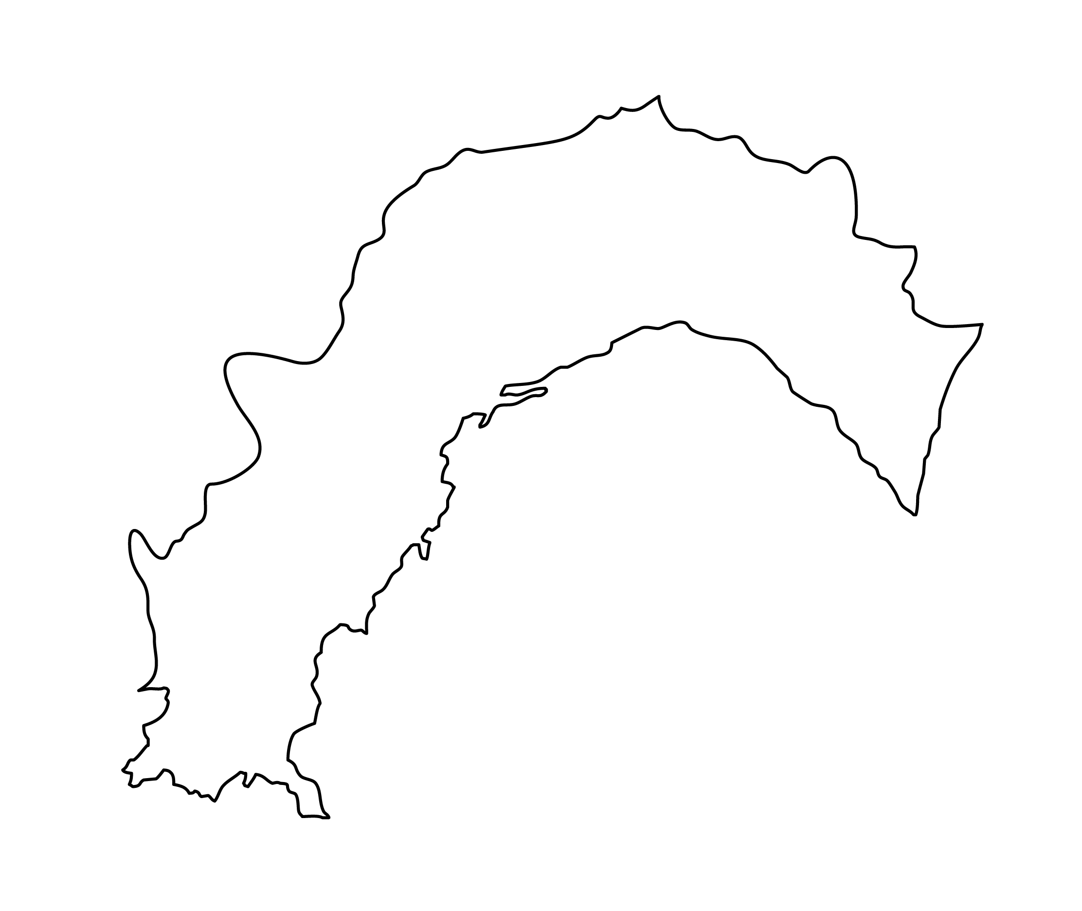 白地図・高知県・無地