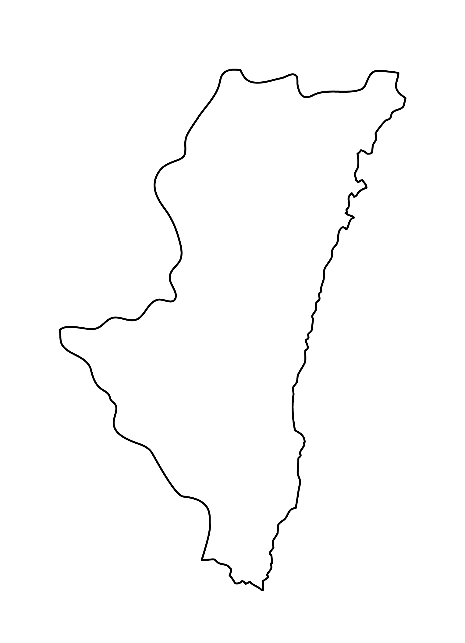 白地図・宮崎県・無地