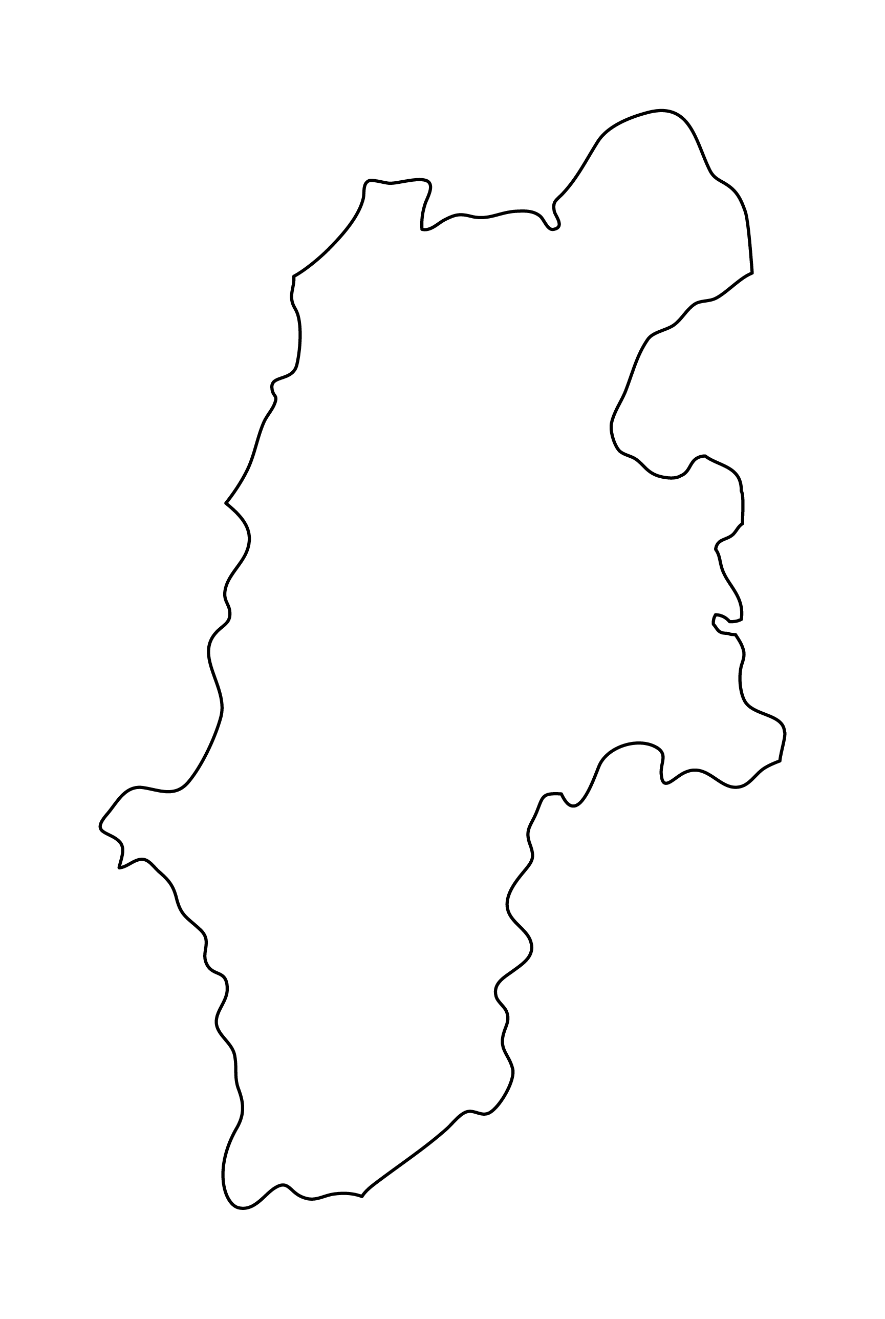 白地図・長野県・無地