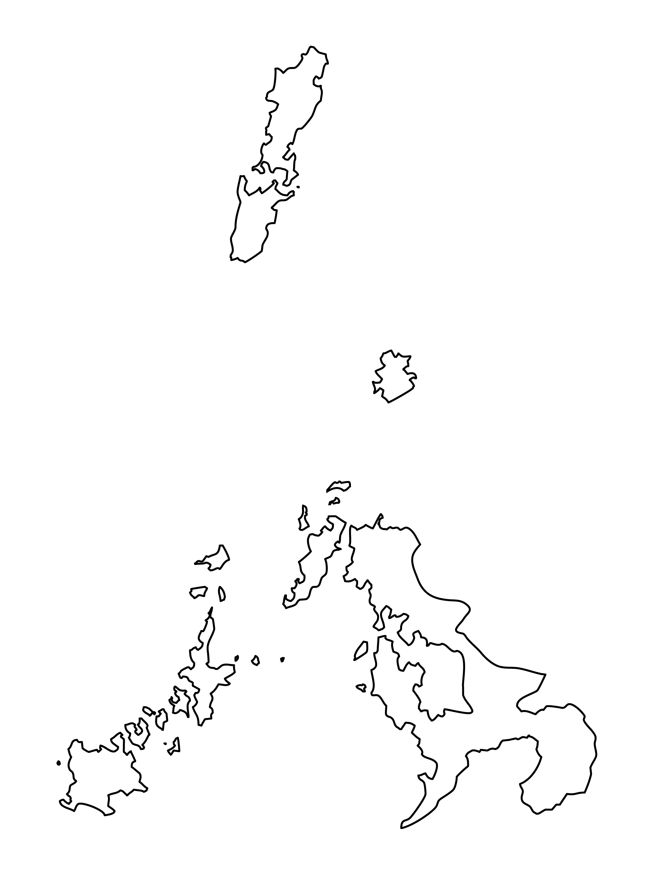 白地図・長崎県・無地