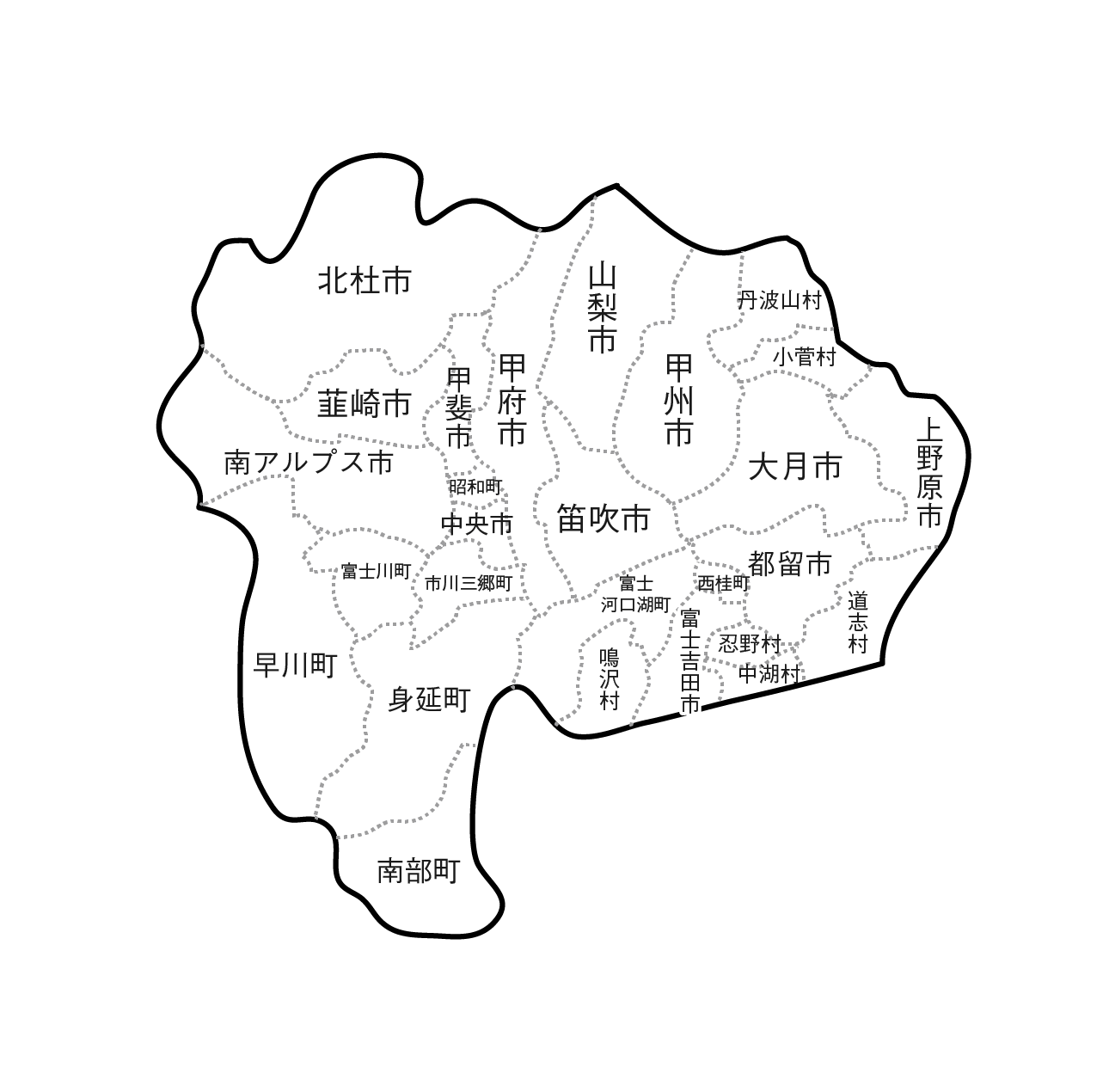 山梨県の市町村一覧をダウンロード 地方公共団体コード よみ