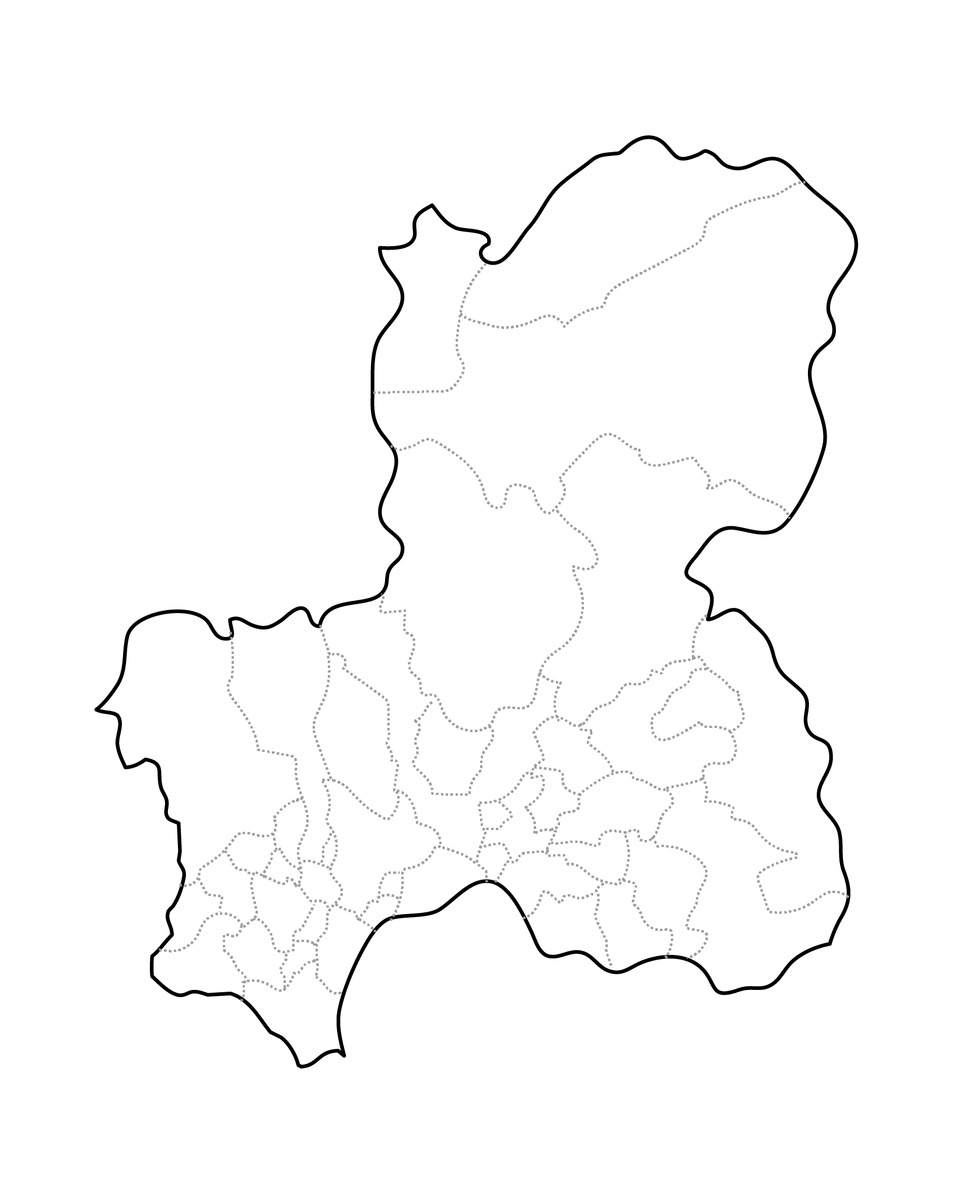 白地図フリーイラスト｜岐阜県・ラインあり・市区町村名なし