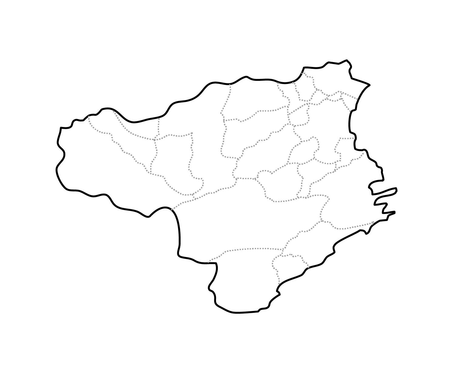 [白地図]徳島県・ラインあり・市区町村名なし