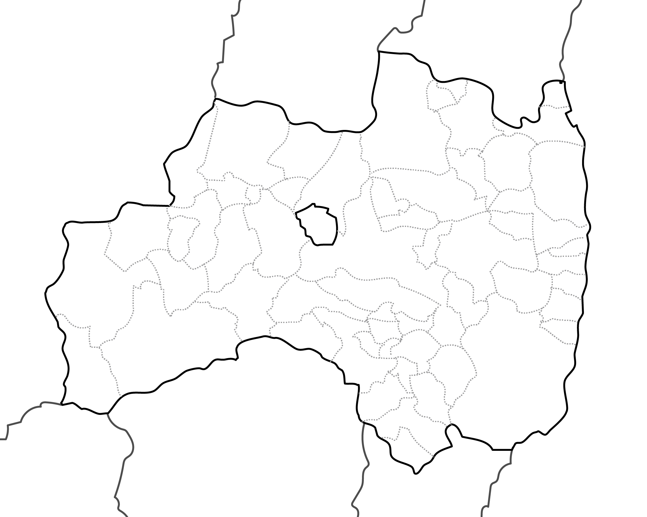 [白地図]福島県・ラインあり・市区町村名なし・隣県なし