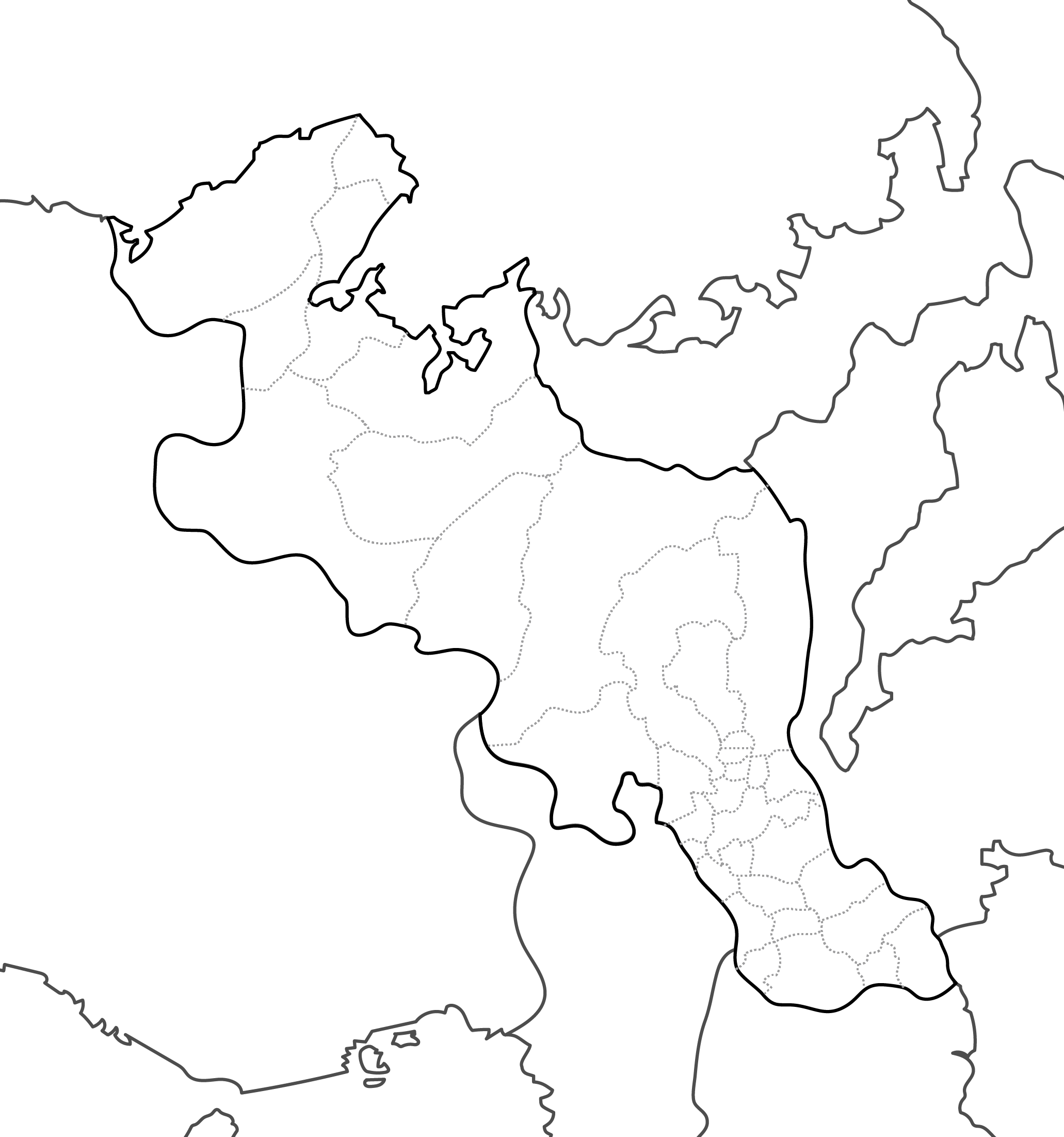 [白地図]京都府・ラインあり・市区町村名なし・隣県なし