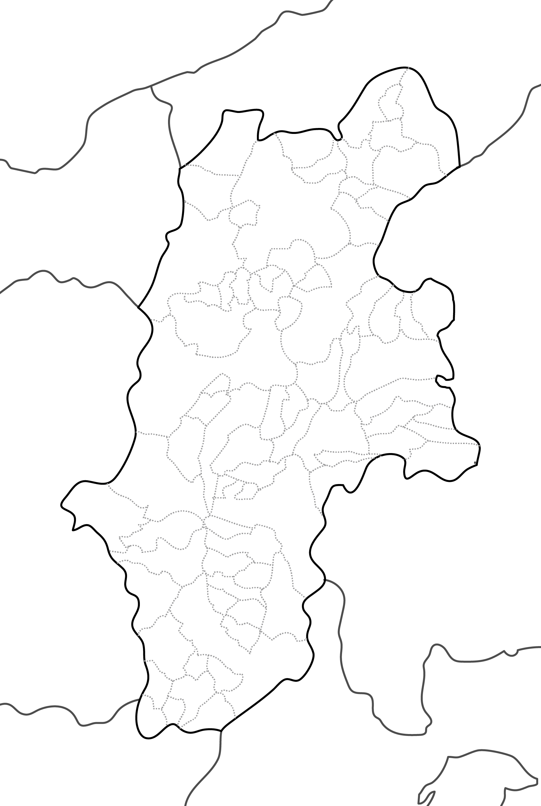 長野県の白地図イラスト無料素材集 県庁所在地 市町村名あり