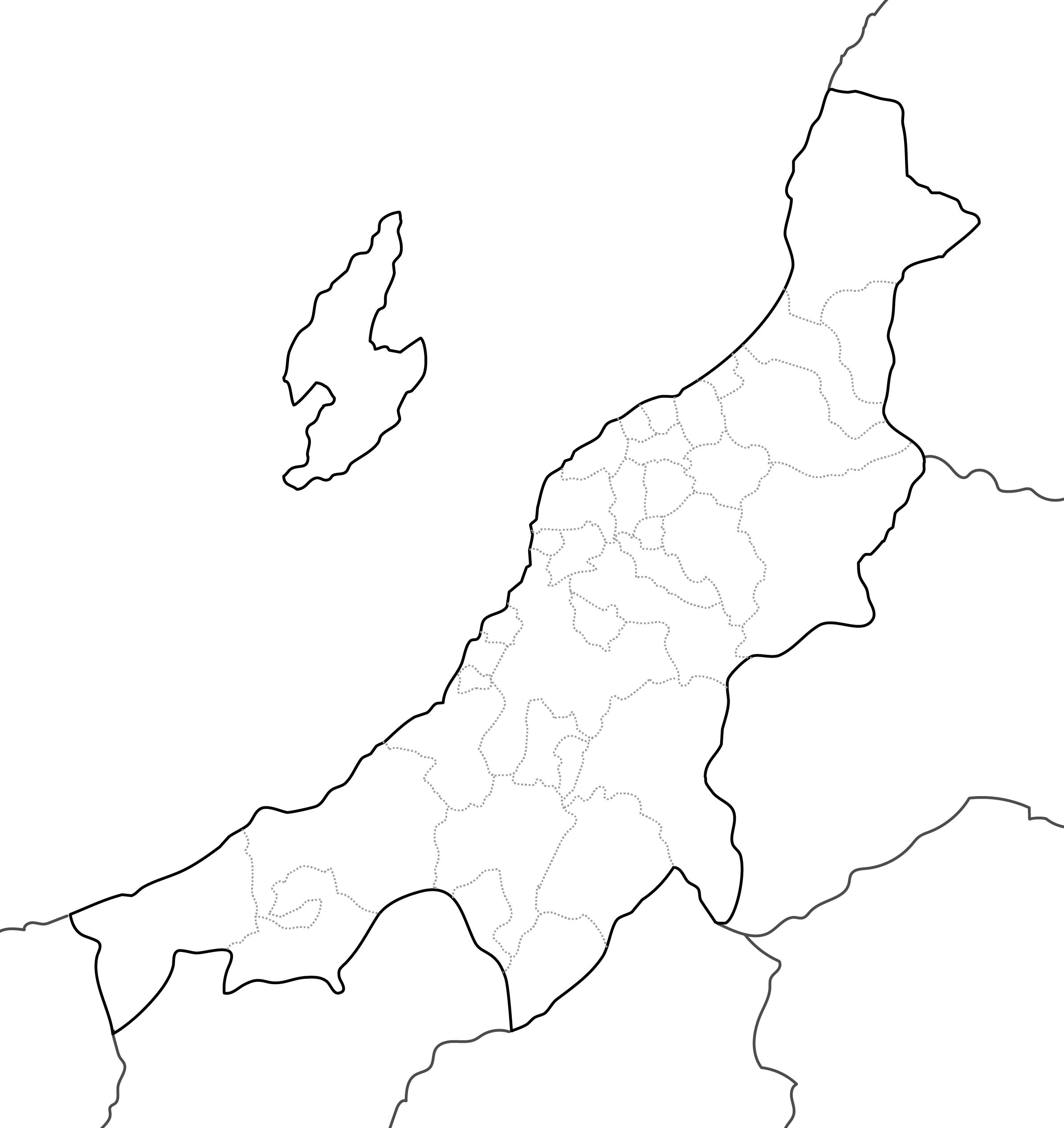 新潟県の白地図イラスト無料素材集 県庁所在地 市区町村名あり