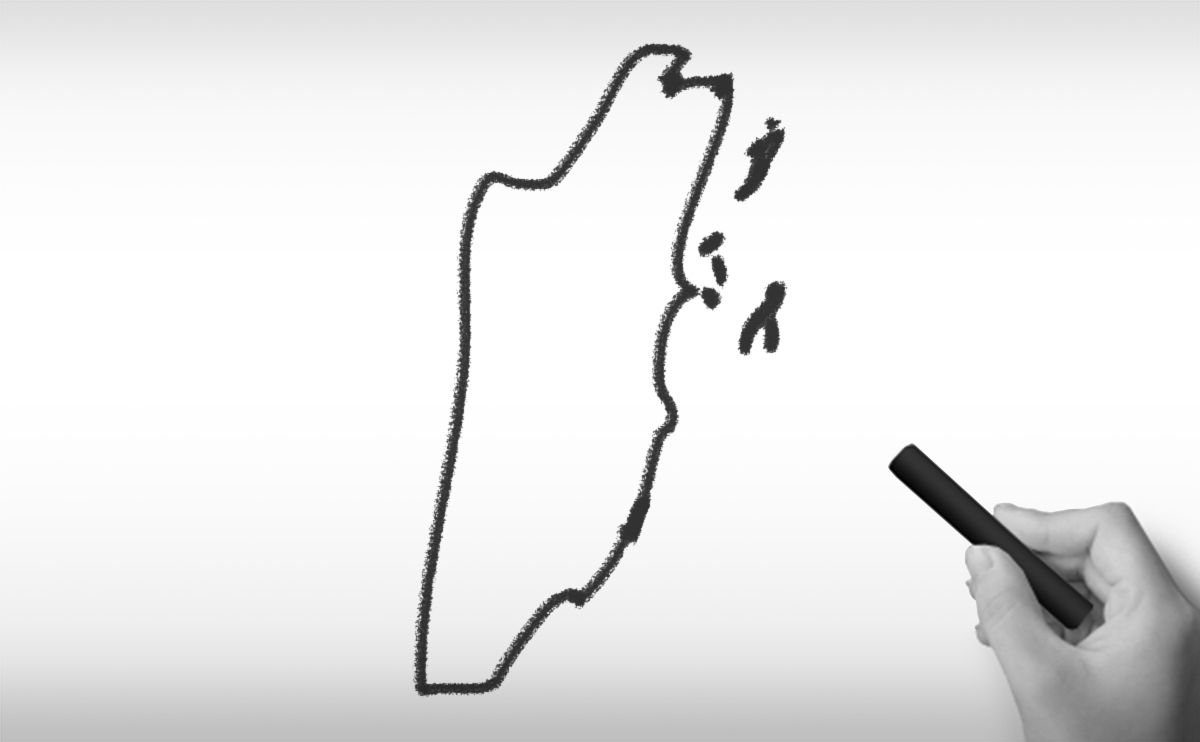 ベリーズの白地図イラスト