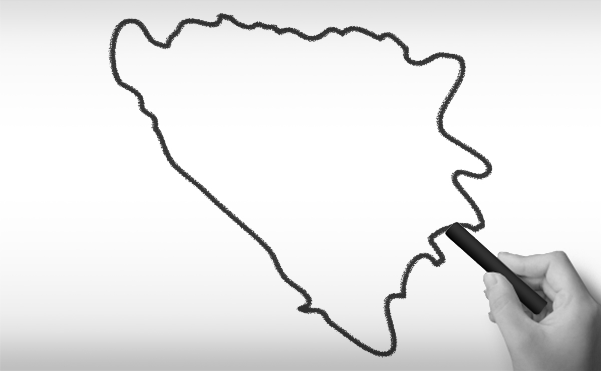 ボスニア・ヘルツェゴヴィナの白地図イラスト