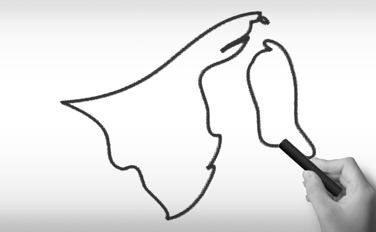 ブルネイ・ダルサラーム国の白地図イラスト