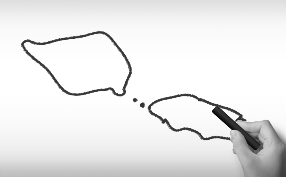 サモア独立国の白地図イラスト