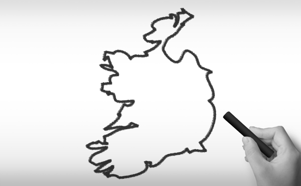 アイルランドの白地図イラスト