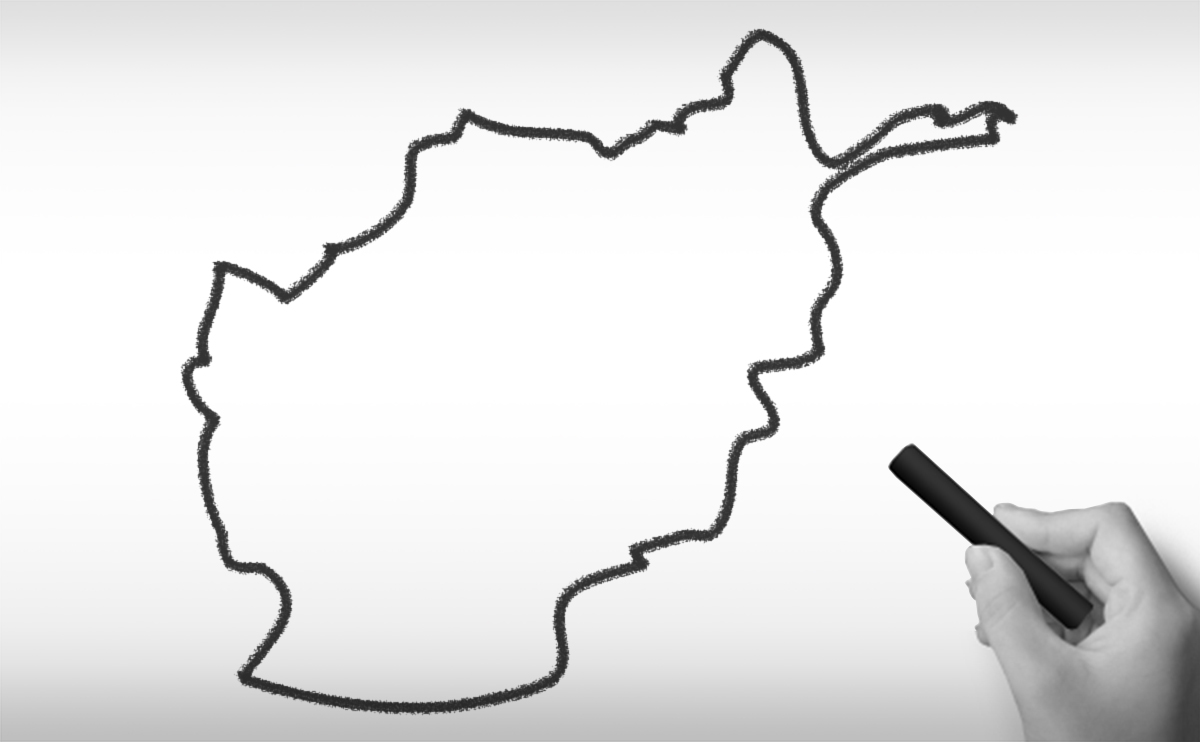 アフガニスタンの白地図イラスト