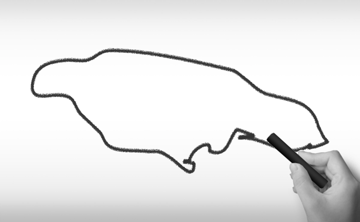 ジャマイカの白地図イラスト