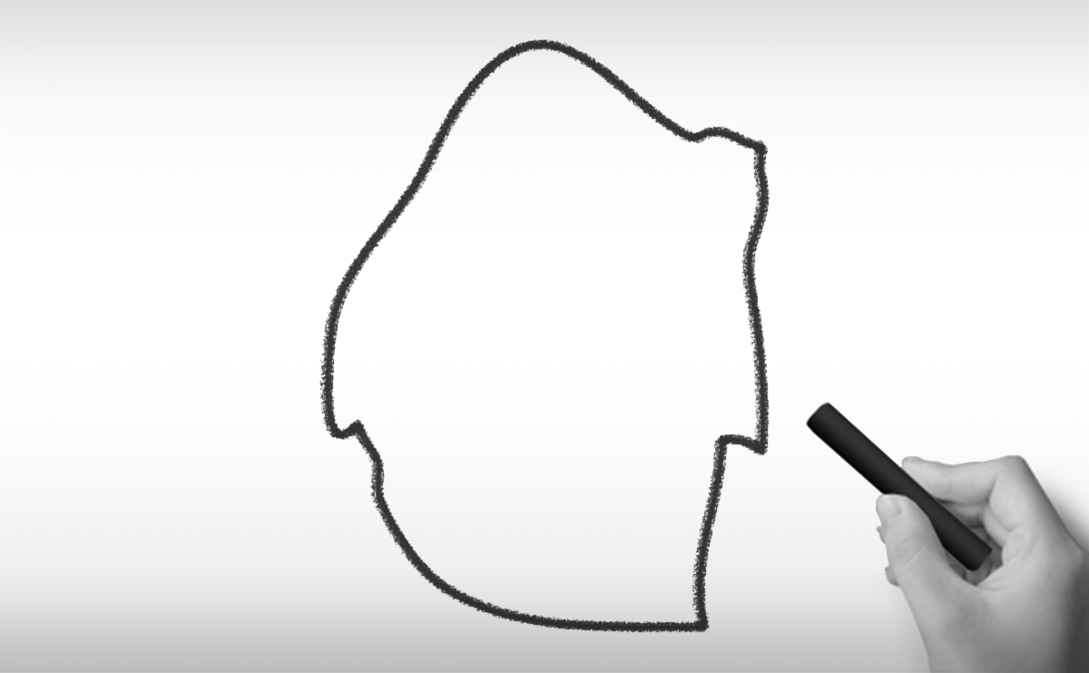 スワジランド王国の白地図イラスト
