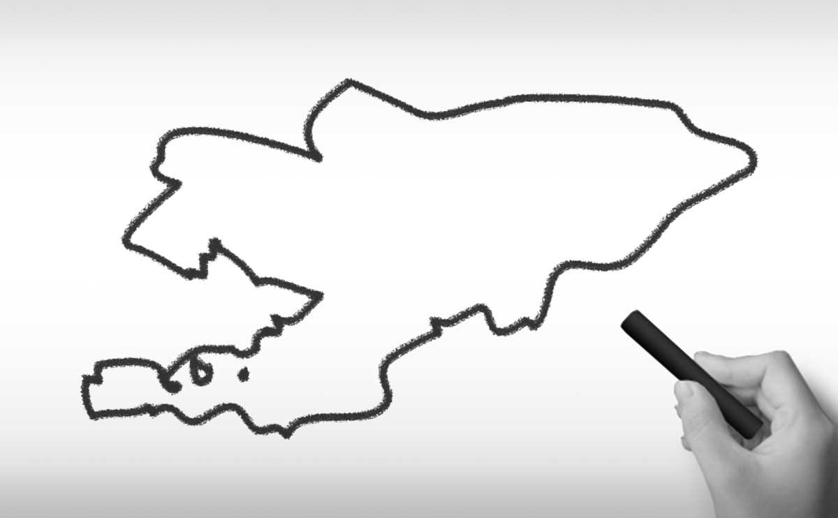 キルギス共和国の白地図イラスト