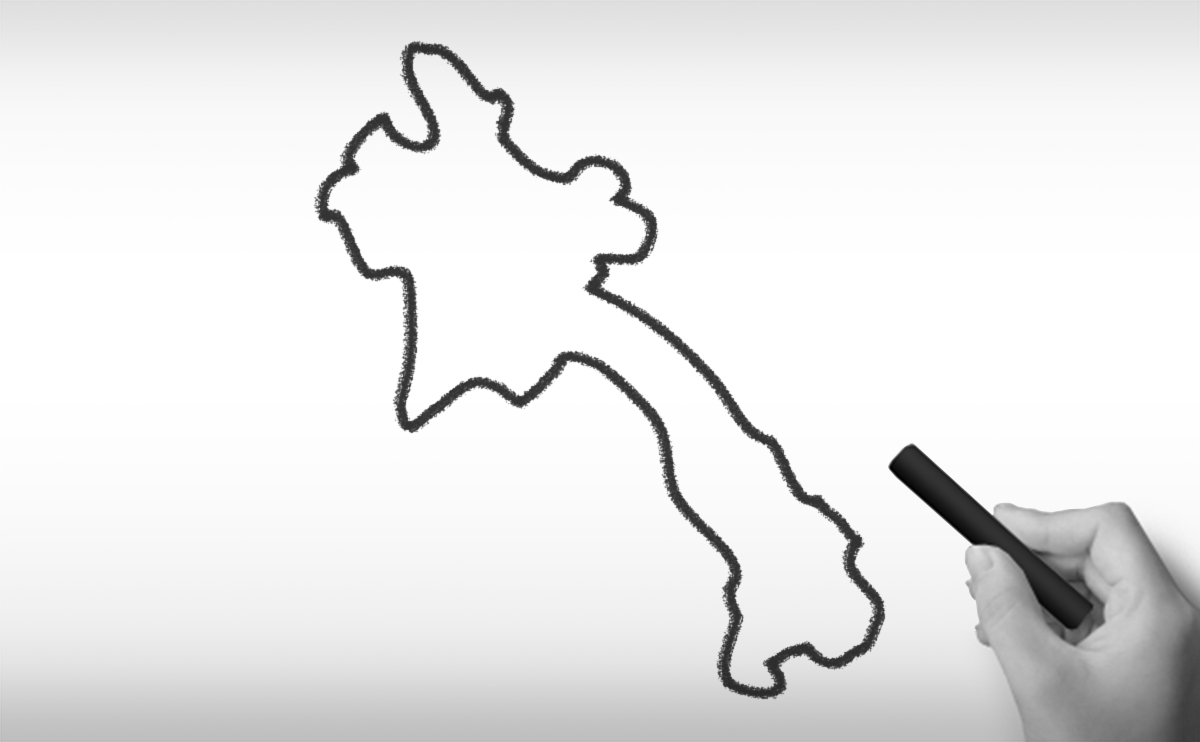 ラオス人民民主共和国の白地図