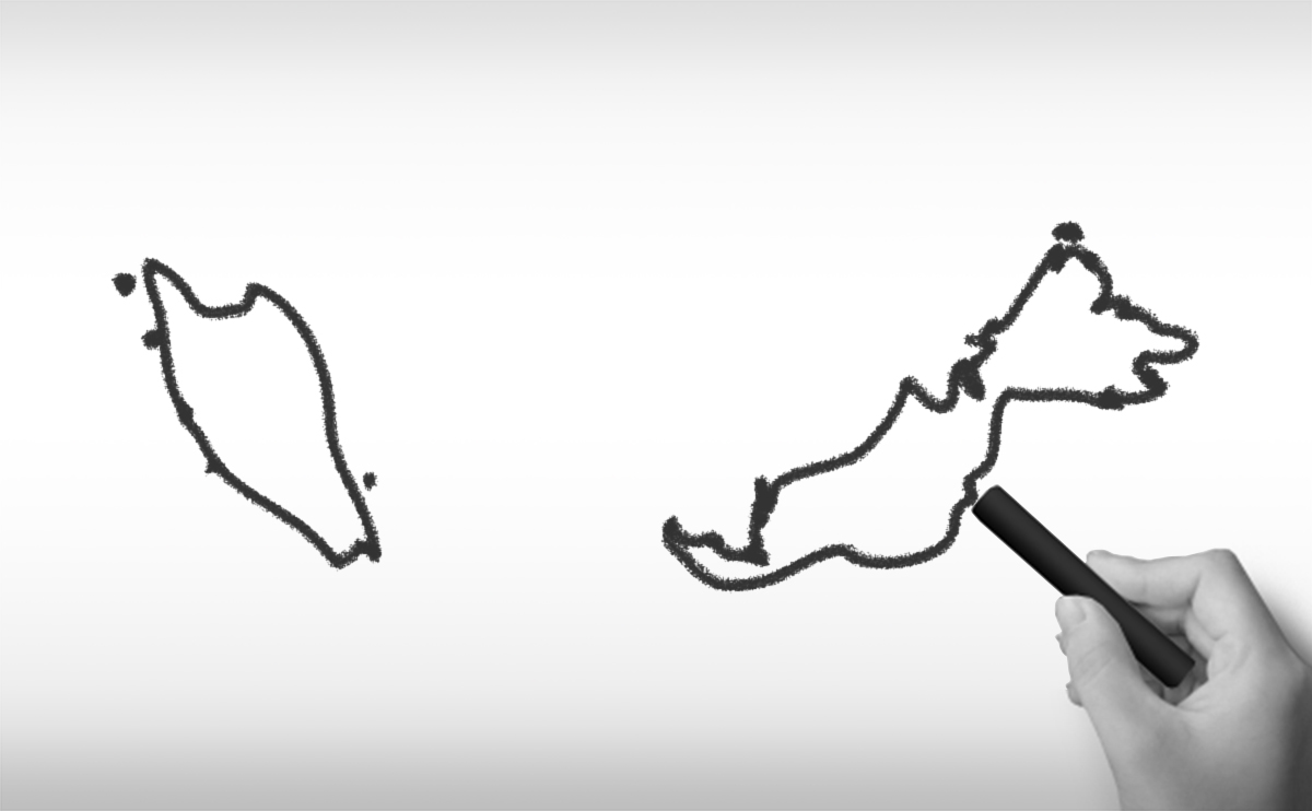 マレーシアの白地図イラスト