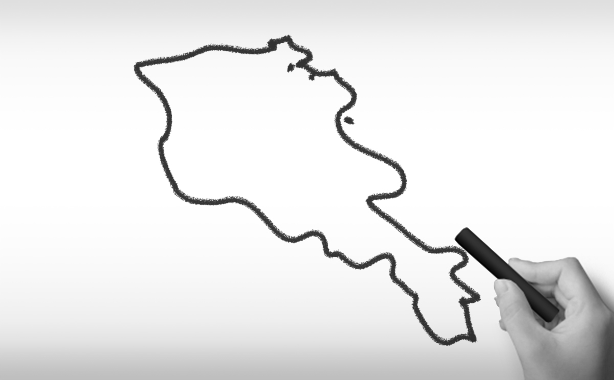 アルメニアの白地図イラスト