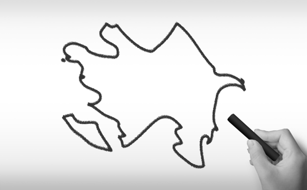 アゼルバイジャンの白地図イラスト