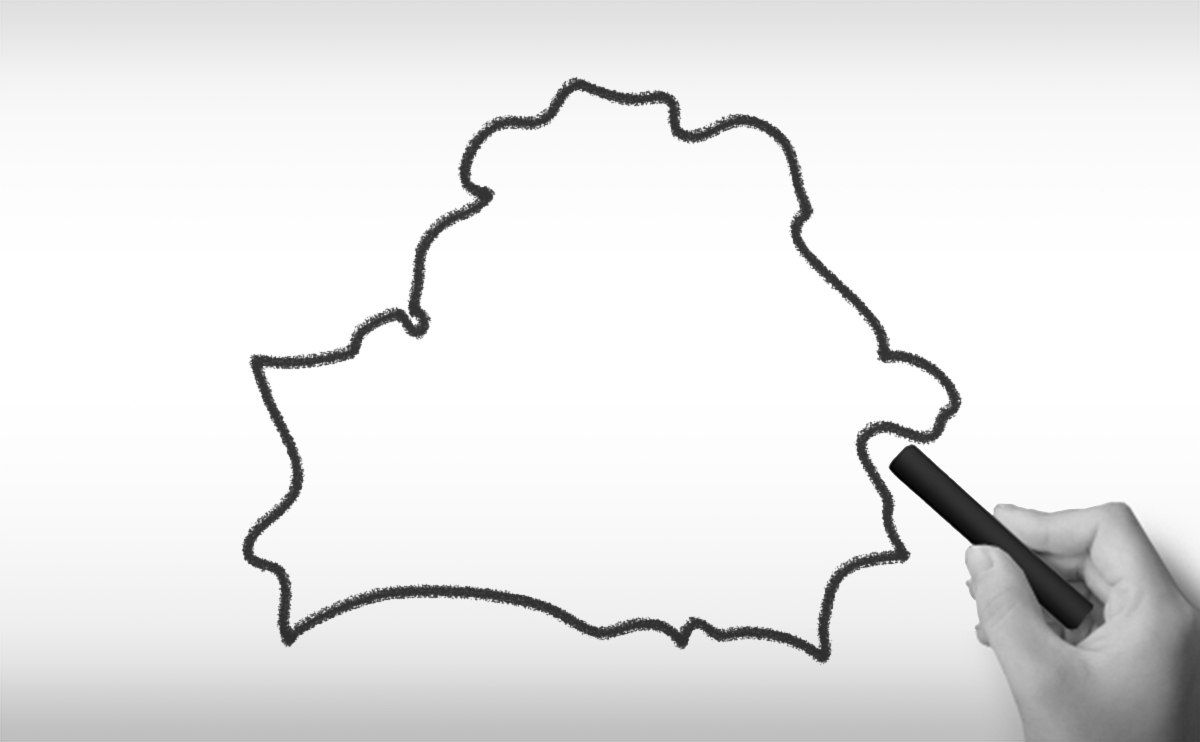 ベラルーシ共和国の白地図イラスト