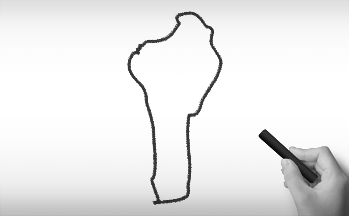 ベナン共和国の白地図イラスト