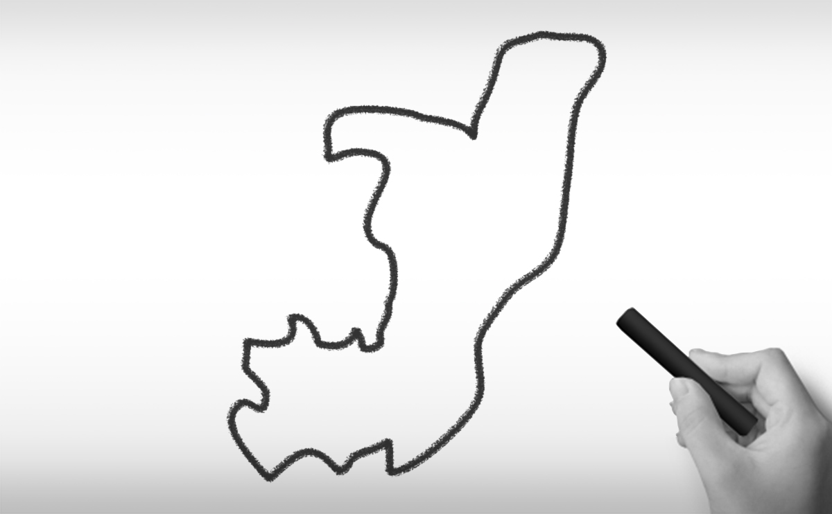コンゴ共和国の白地図イラスト