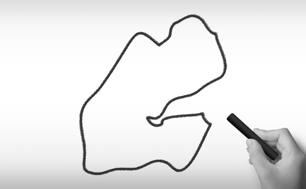 ジブチ共和国の白地図イラスト
