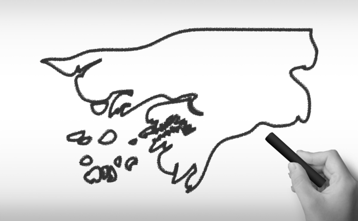 ギニアビサウ共和国の白地図イラスト