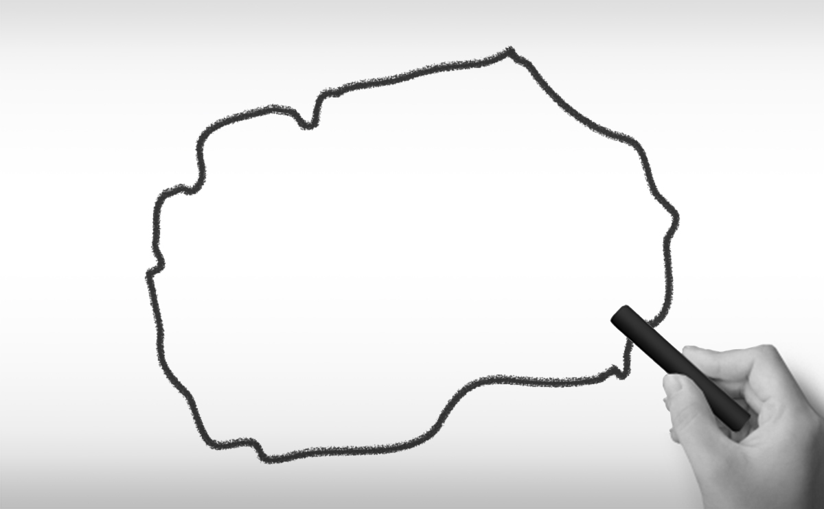 マケドニア旧ユーゴスラビア共和国の白地図イラストイラスト