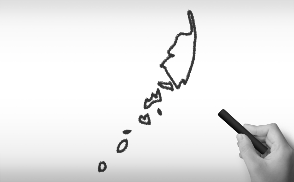 パラオ共和国の白地図イラスト