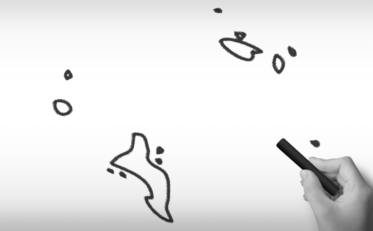 セーシェル共和国の白地図イラスト