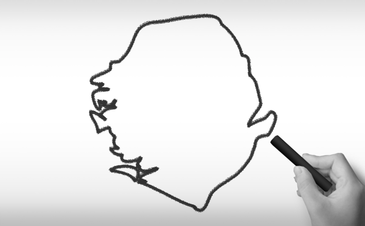 シエラレオネ共和国の白地図イラスト