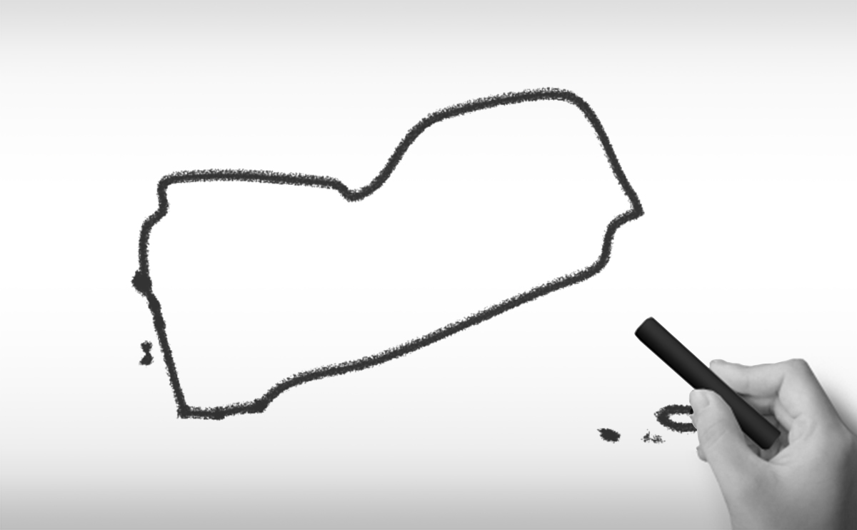 イエメンの白地図イラスト