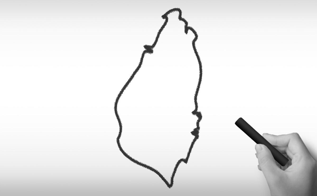 セントルシアの白地図イラスト