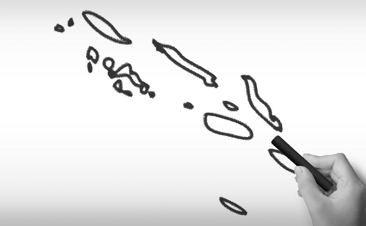 ソロモン諸島の白地図イラスト