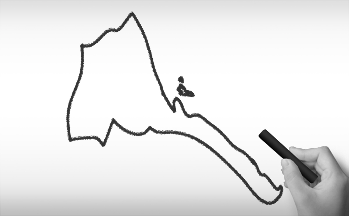 エリトリア国の白地図イラスト