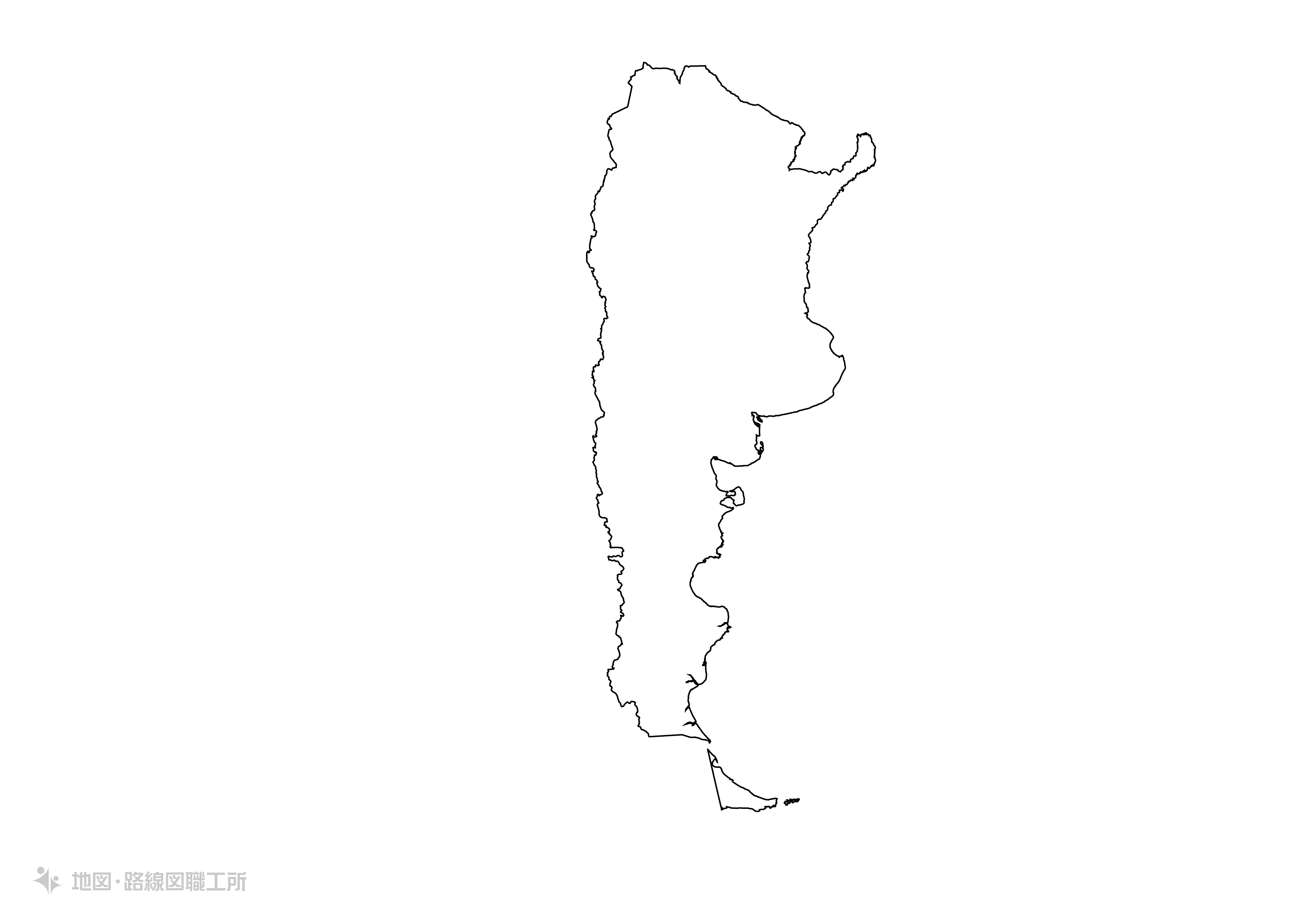 世界の白地図 アルゼンチン共和国 argentine-republic map