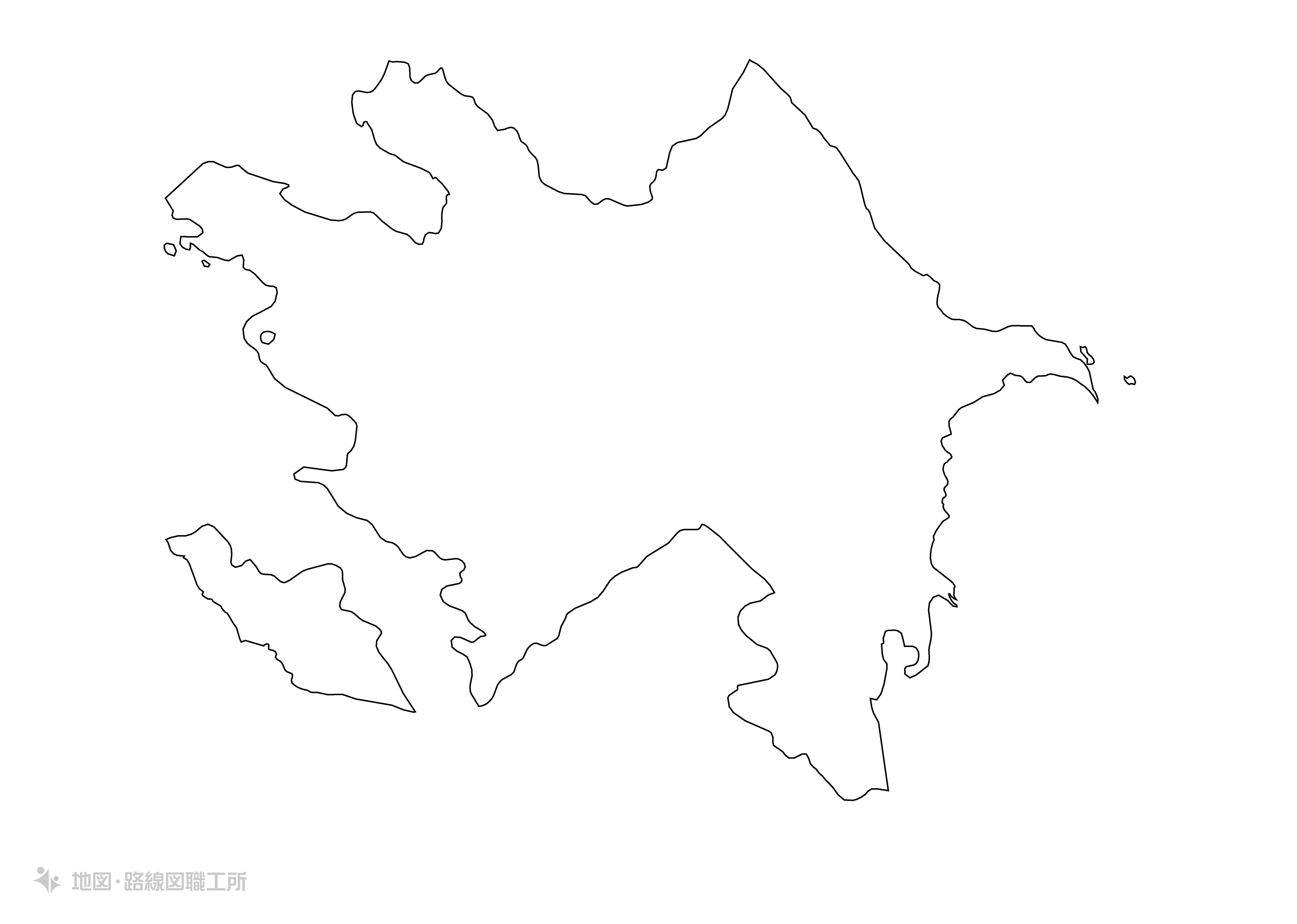 世界の白地図 アゼルバイジャン azerbaijan map