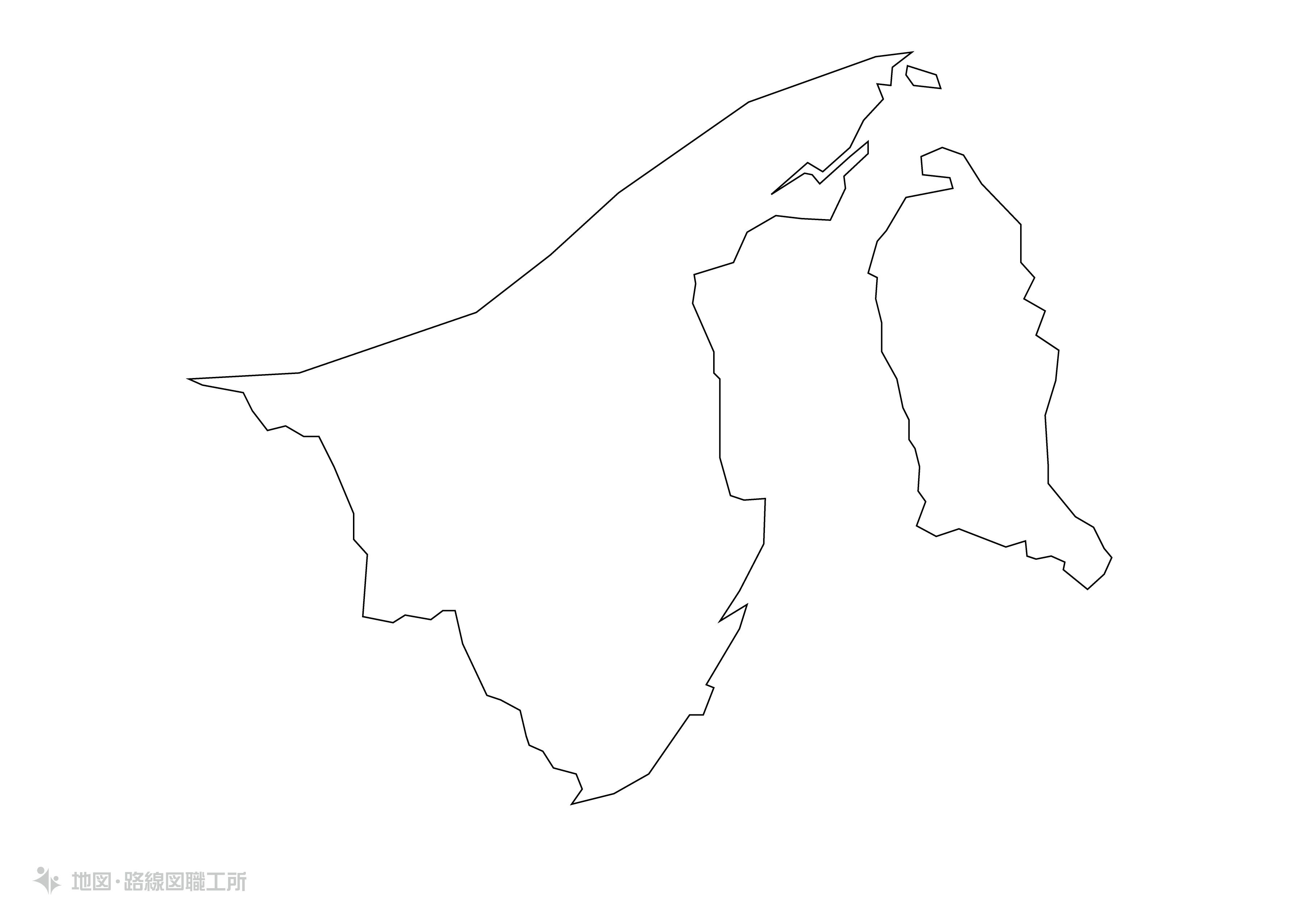 世界の白地図 ブルネイ・ダルサラーム国 brunei-darussalam map